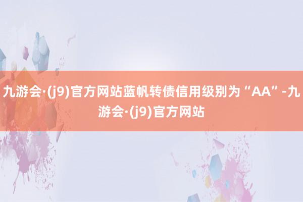 九游会·(j9)官方网站蓝帆转债信用级别为“AA”-九游会·(j9)官方网站