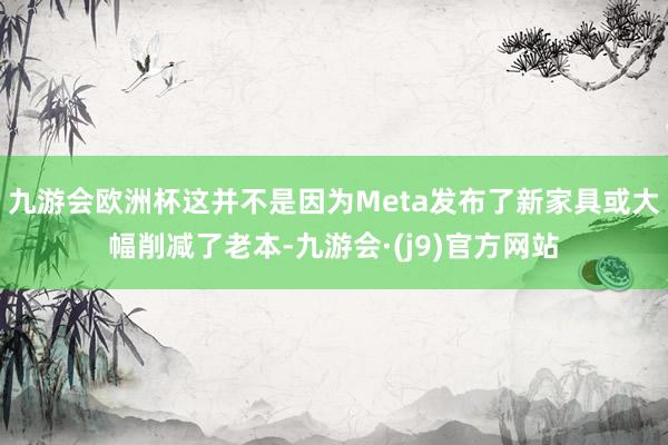 九游会欧洲杯这并不是因为Meta发布了新家具或大幅削减了老本-九游会·(j9)官方网站